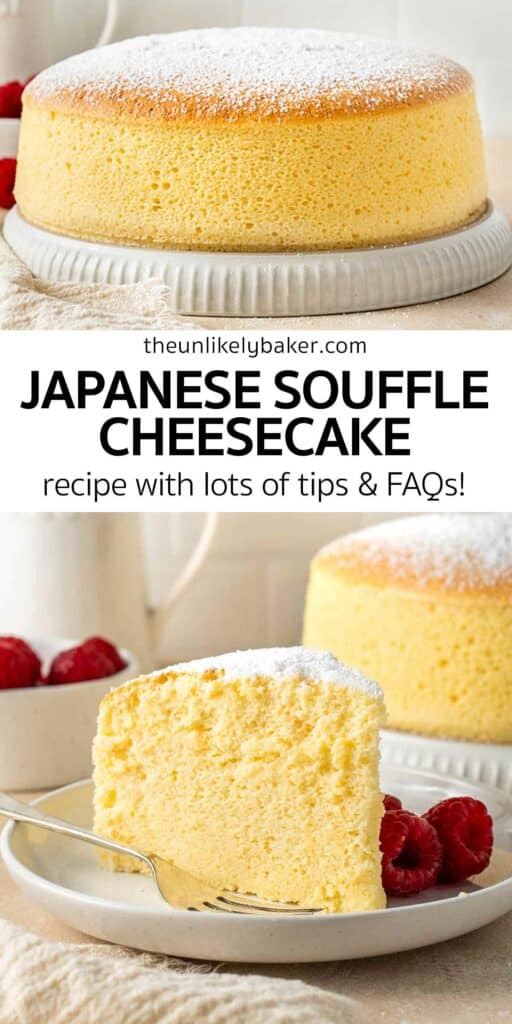 Pin for Japanese Soufflé Cheesecake.