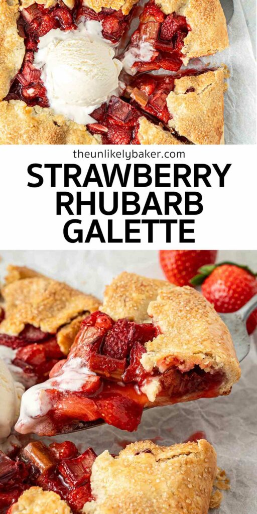 Pin for Strawberry Rhubarb Galette.