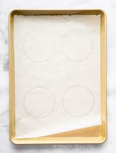 Baking sheet with parchment paper.