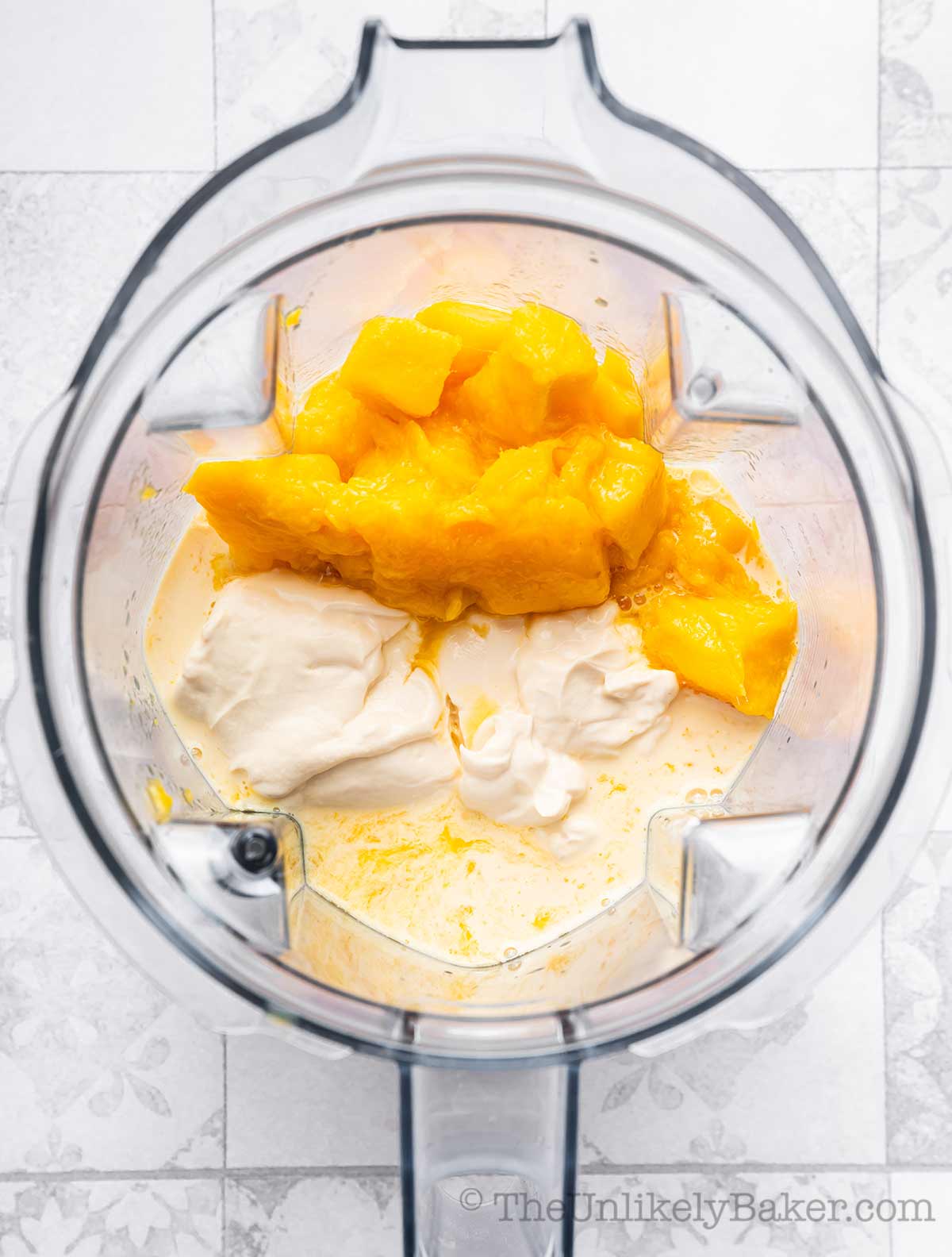 Ingredients in blender.