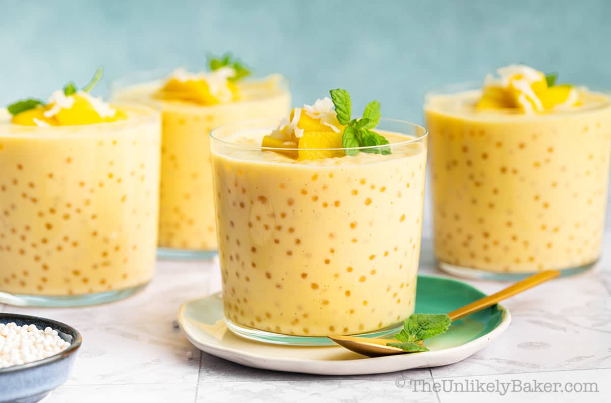 Filipino mango sago ready to serve.