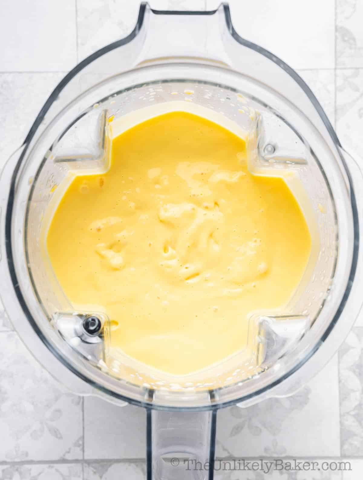 Mango mixture sweetened with condensed milk.