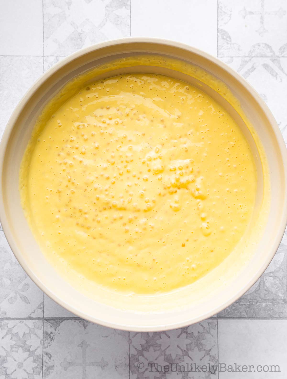 Mixture in a bowl ready to chill.