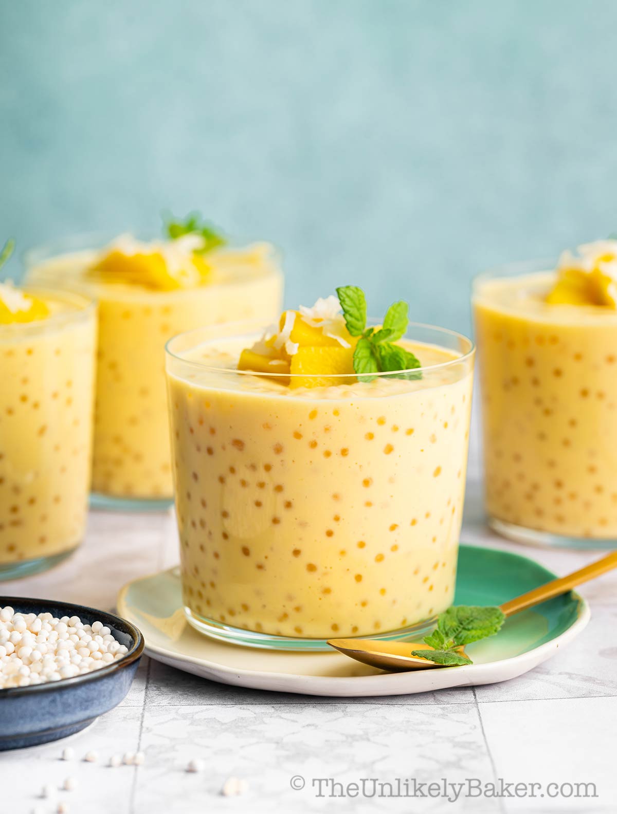 Mango dessert with condensed milk.