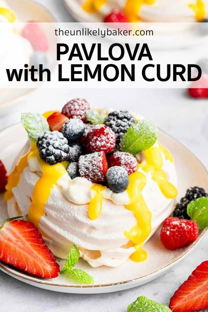 Pin for Pavlova with Lemon Curd.