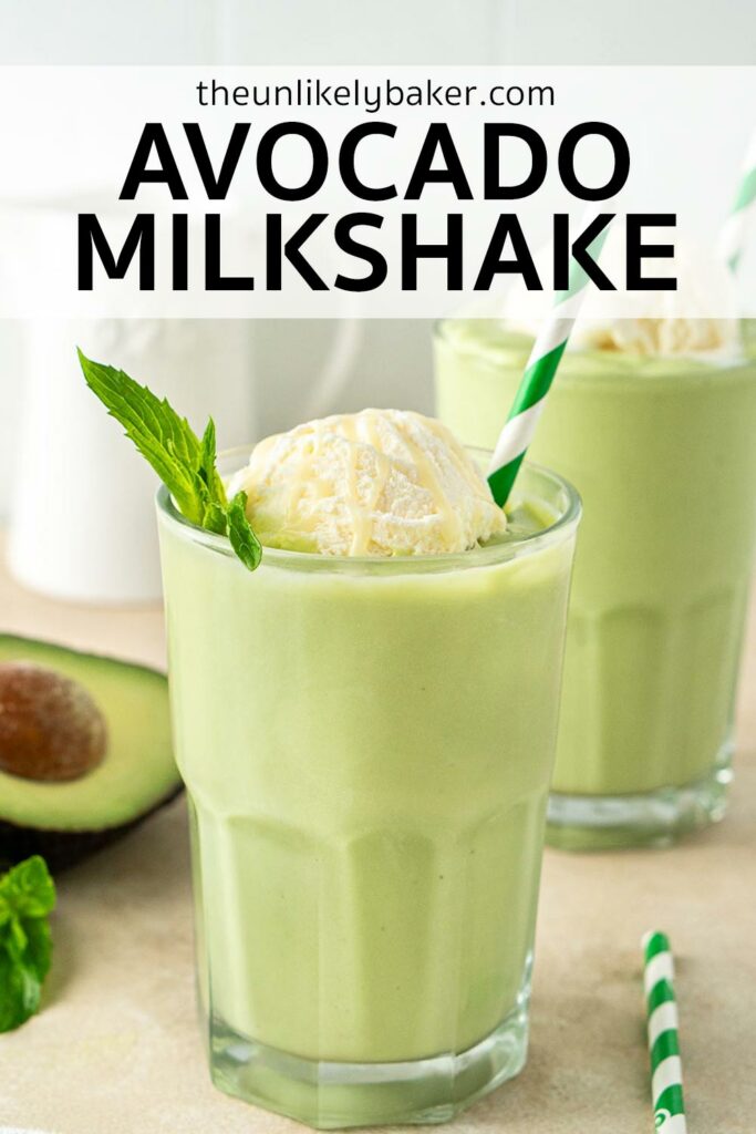 Pin for Avocado Milkshake Recipe.