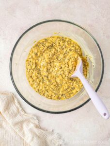 Oats mixture in a bowl.