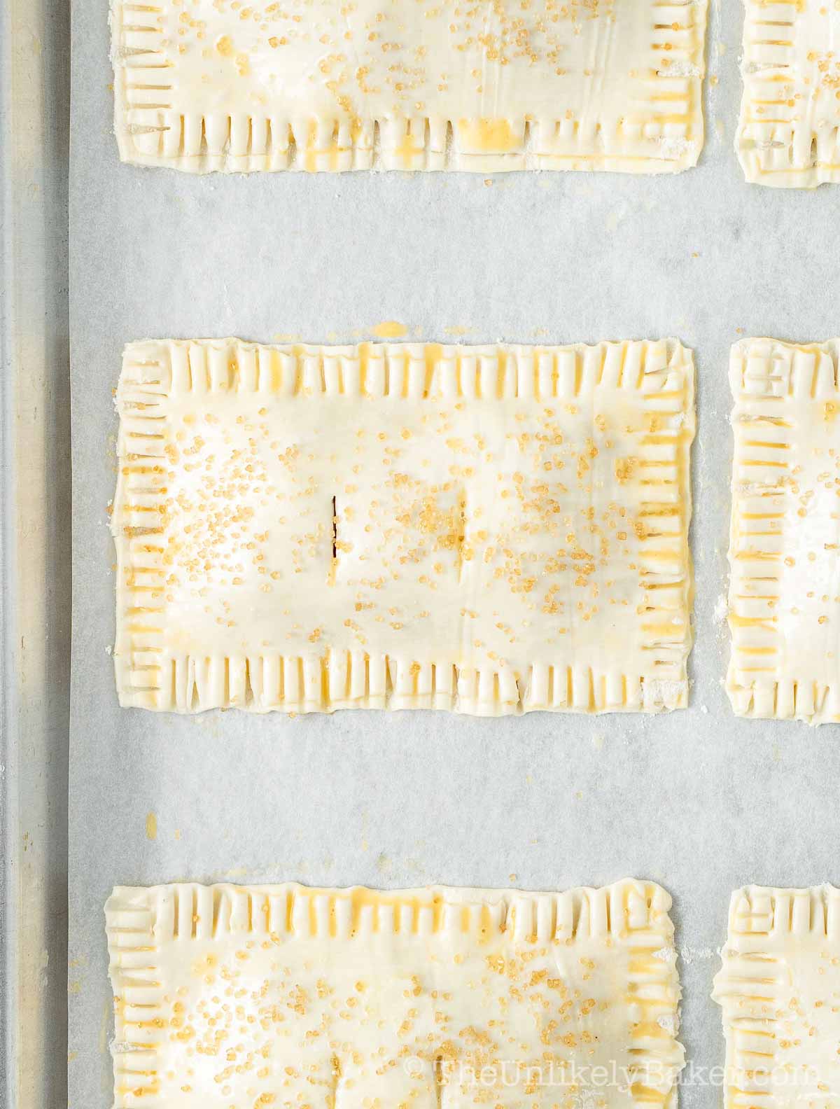 Slits on top of pies.