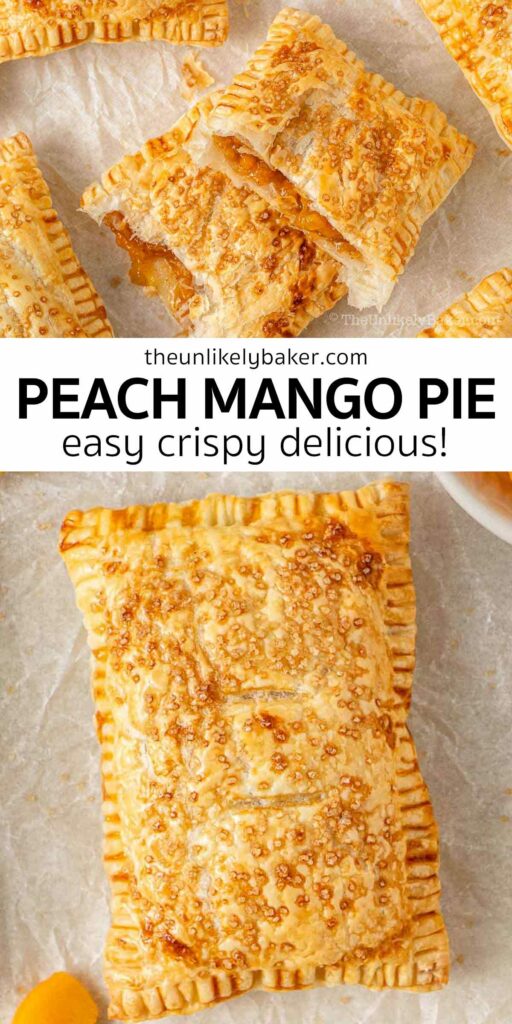 Pin for Easy Peach Mango Pie Recipe.