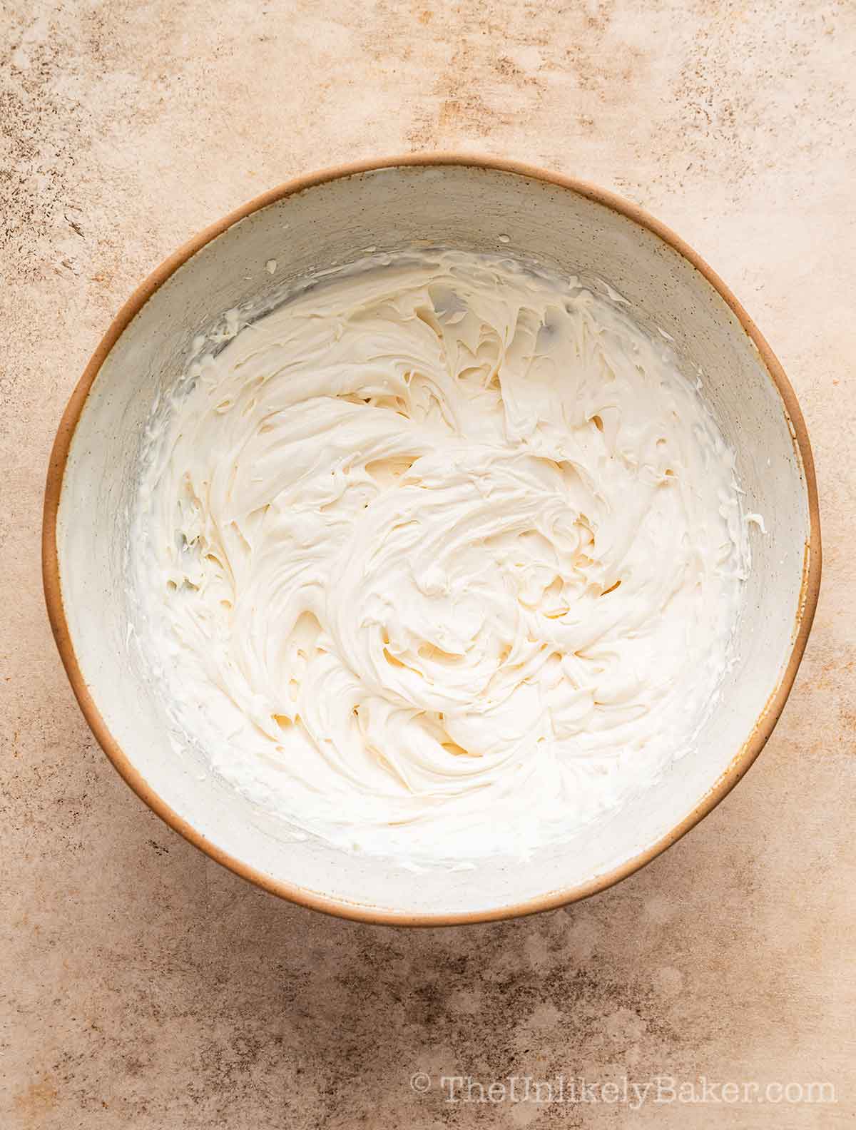 Whipped vanilla mascarpone cream.