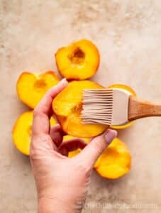 Oiled peaches.