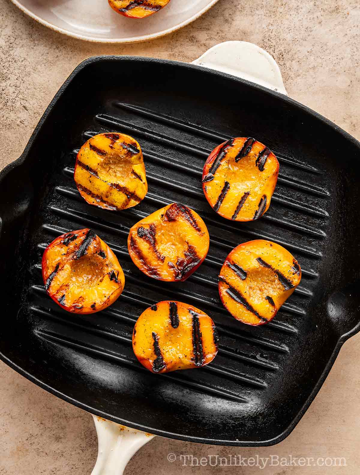 Grilled peaches.