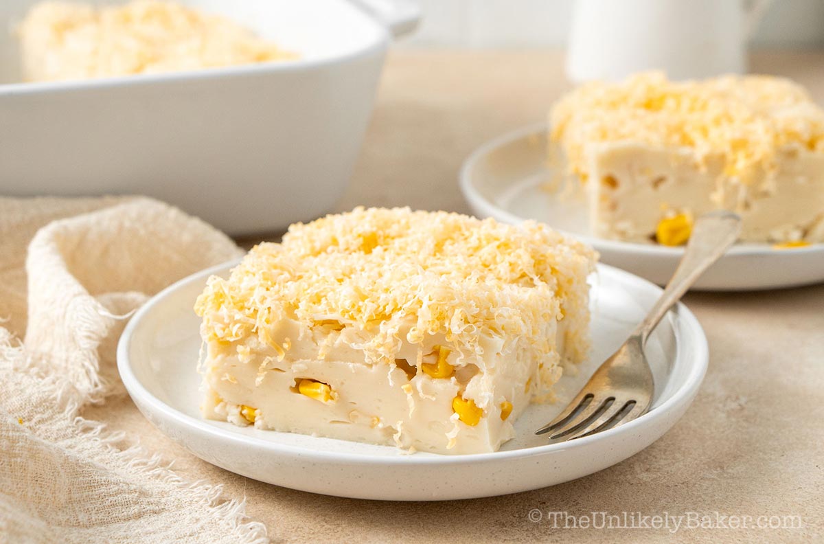 Creamy maja blanca on a plate.