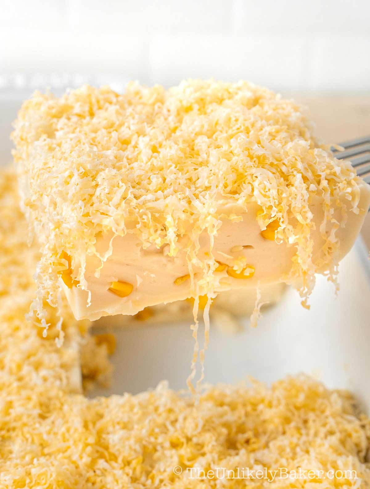 Maja blanca made with coconut milk and cheese.