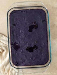 Baked purple yam and cassava cake.