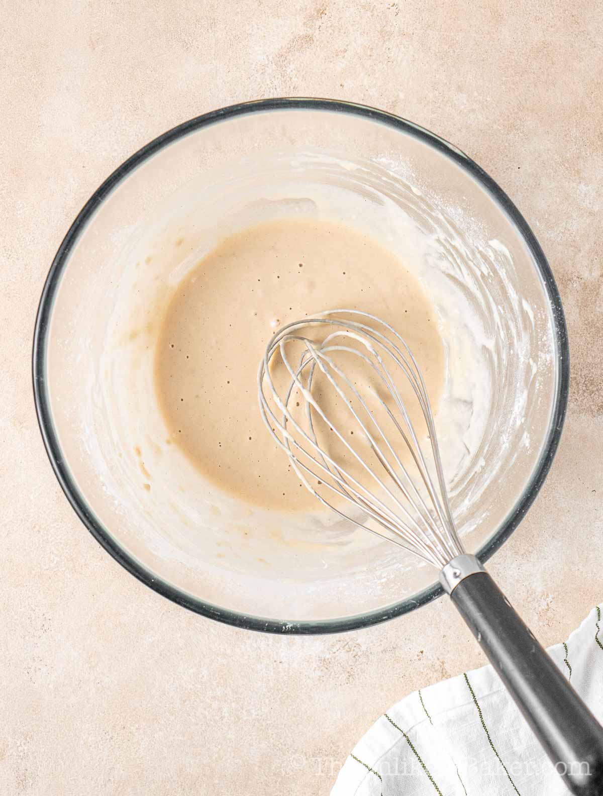 Flour mixture in a bowl.