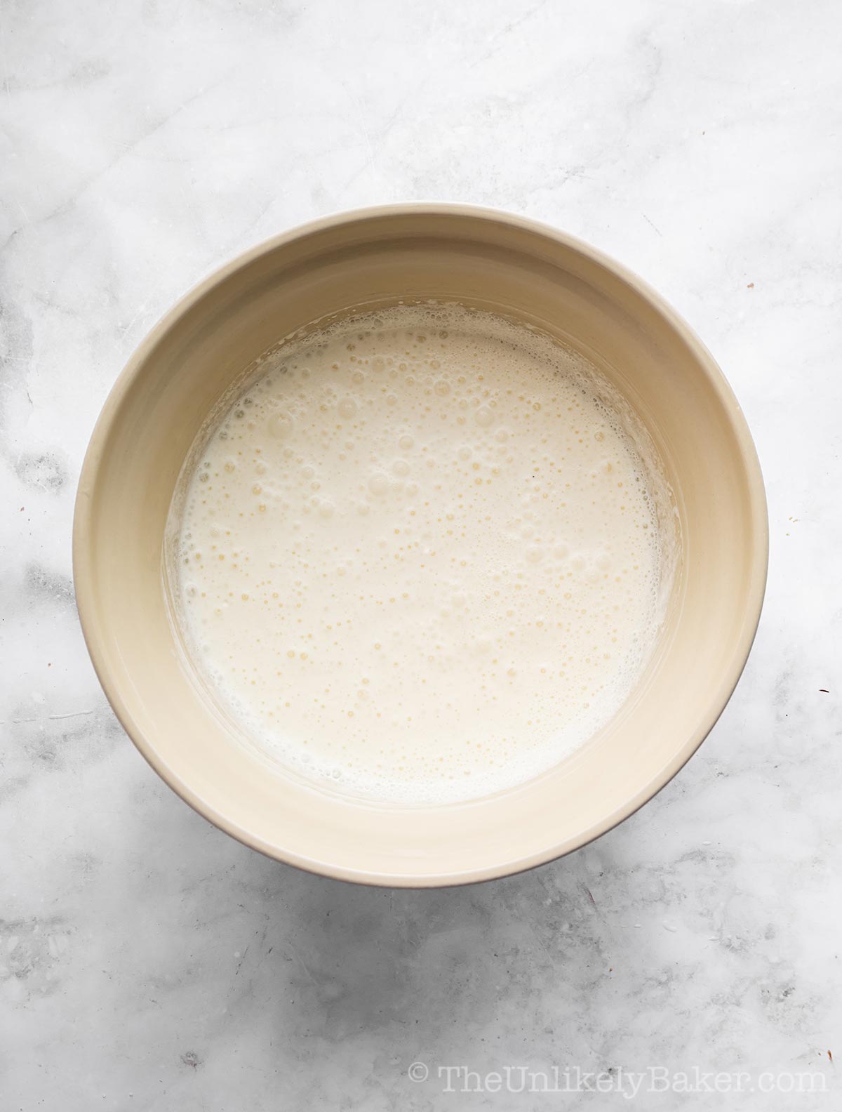 Ingredients whipped until combined.