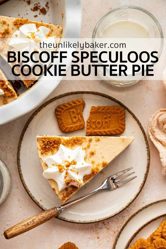 Pin for Biscoff Cookie Butter Pie Recipe.