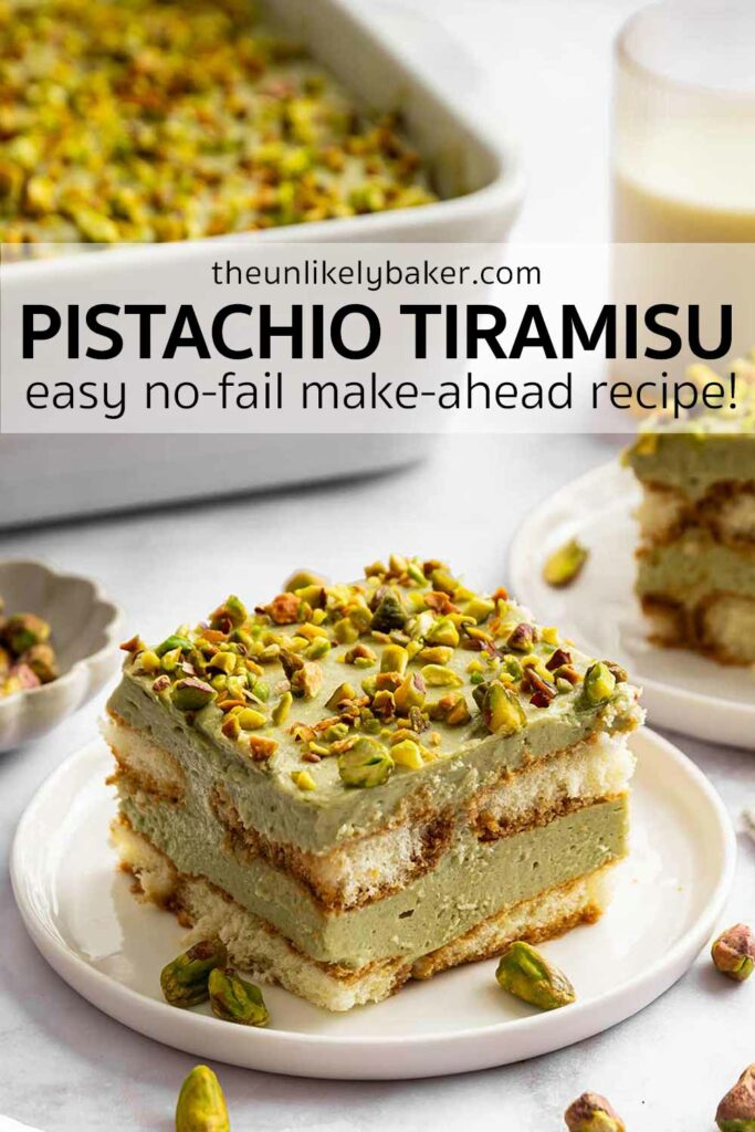 Pin for Pistachio Tiramisu Recipe.