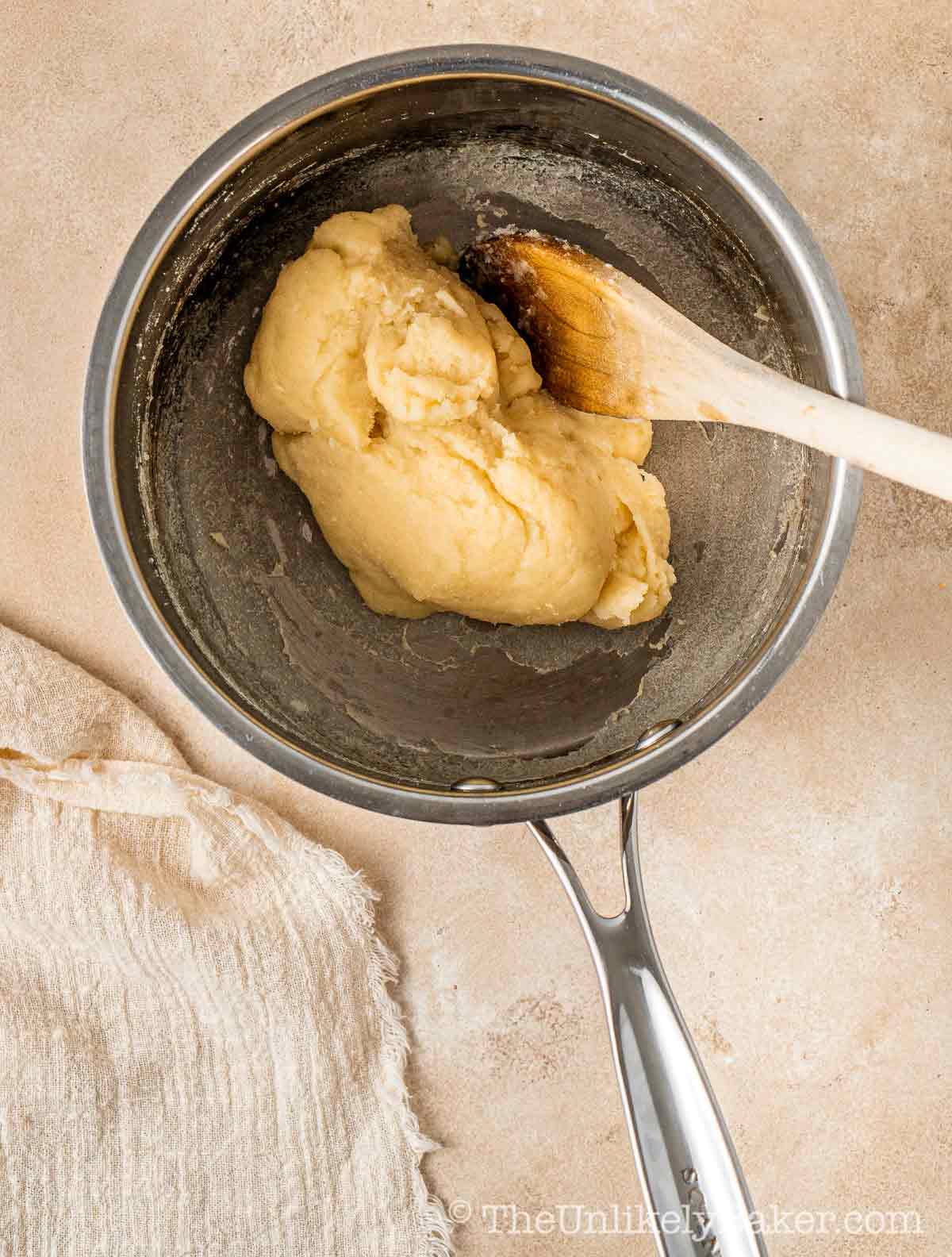 Dough in a pot.