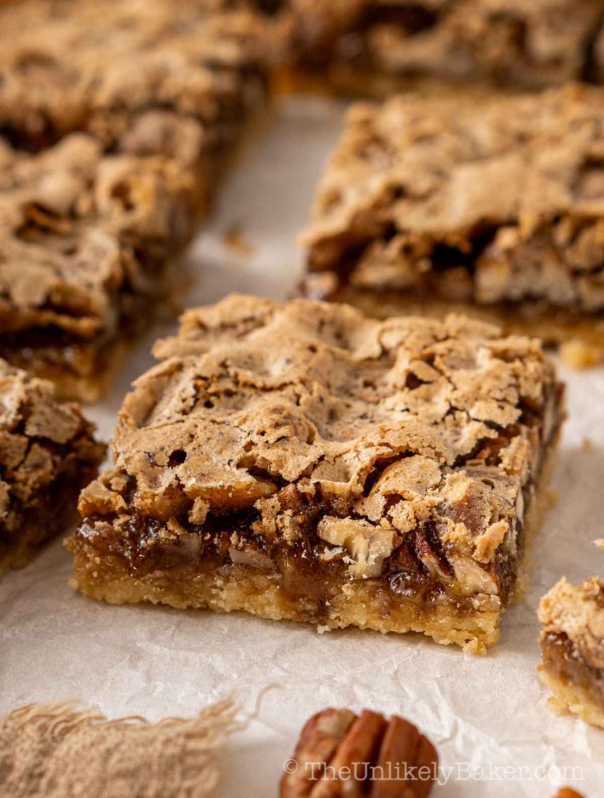 Pecan butter tart squares.