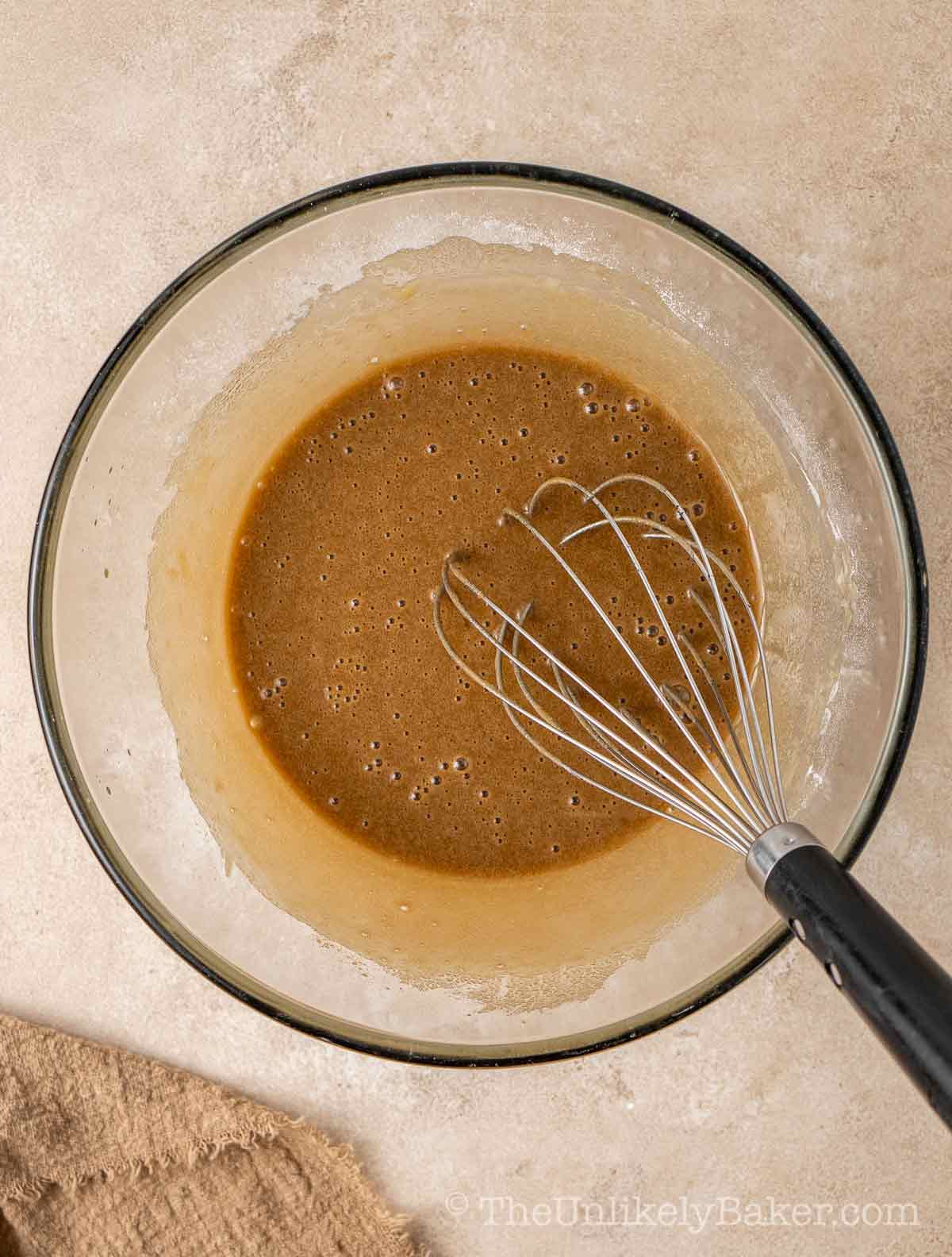 Brown sugar filling in a bowl.