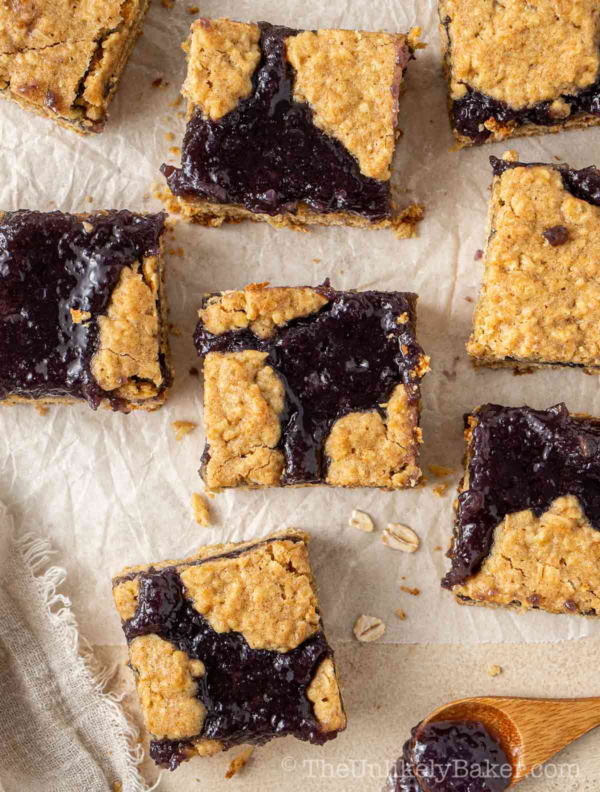 Chewy revel bars with creamy ube filling.