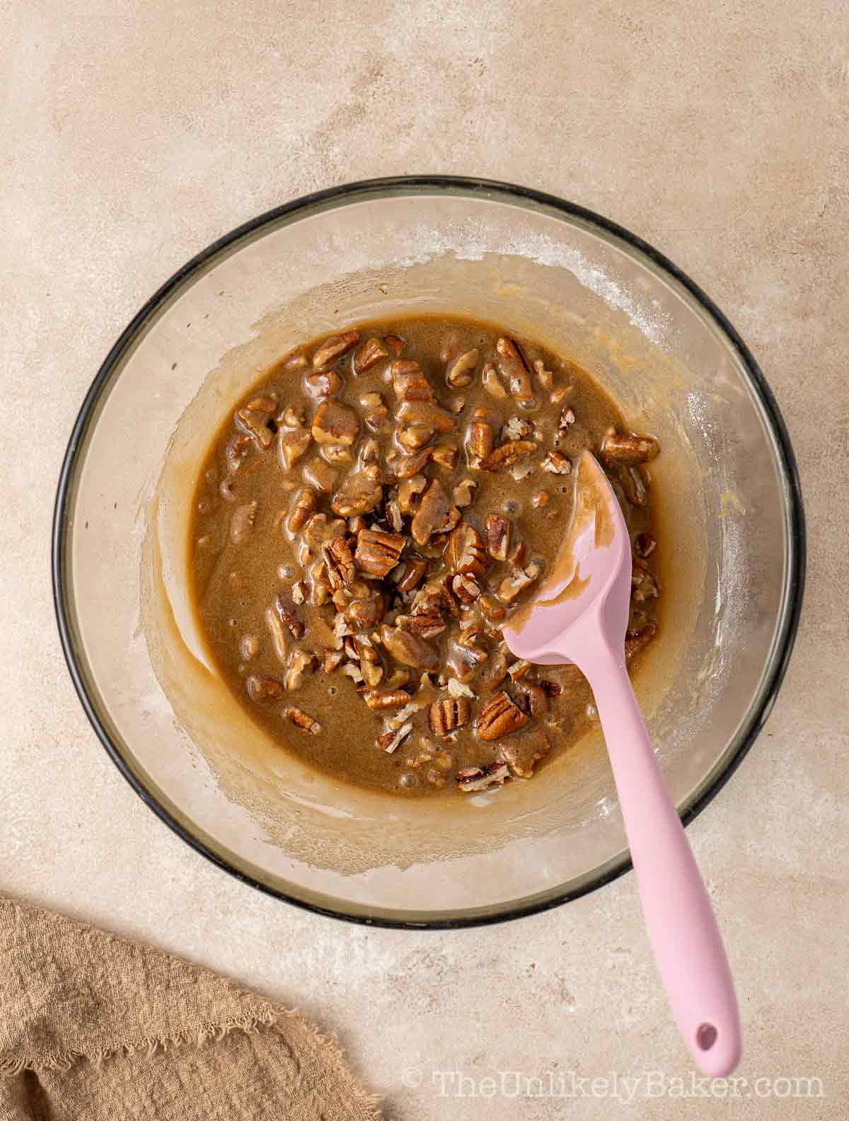 Chopped pecans added to filling.