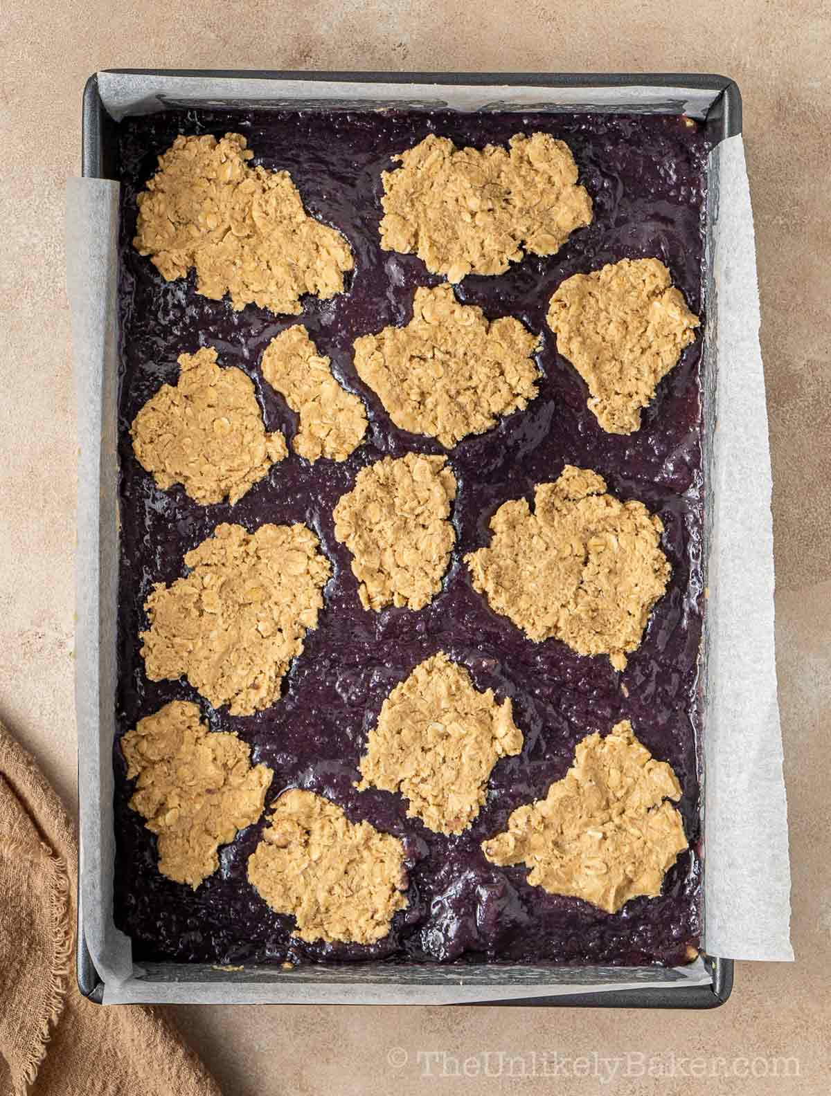 Oat topping.