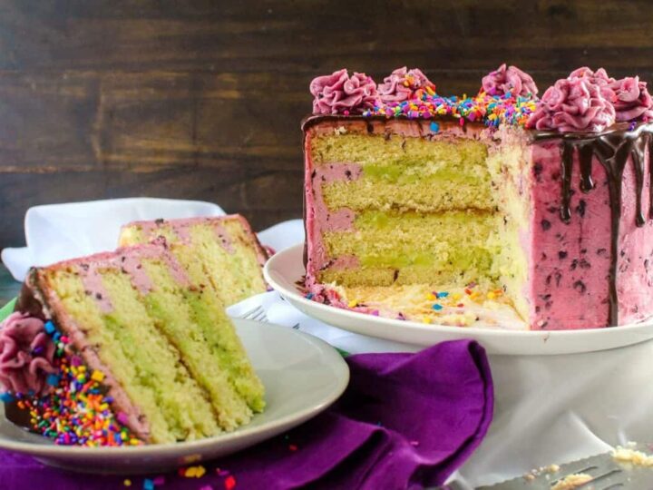 Image for Vanilla Kiwi Cake with Blackberry Frosting