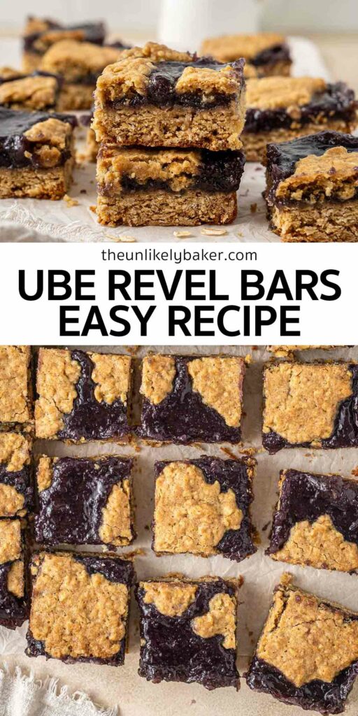 Pin for Easy Ube Revel Bar Recipe.